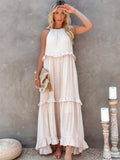 Robyn - Vestido Maxi con Volantes y Cuello Halter
