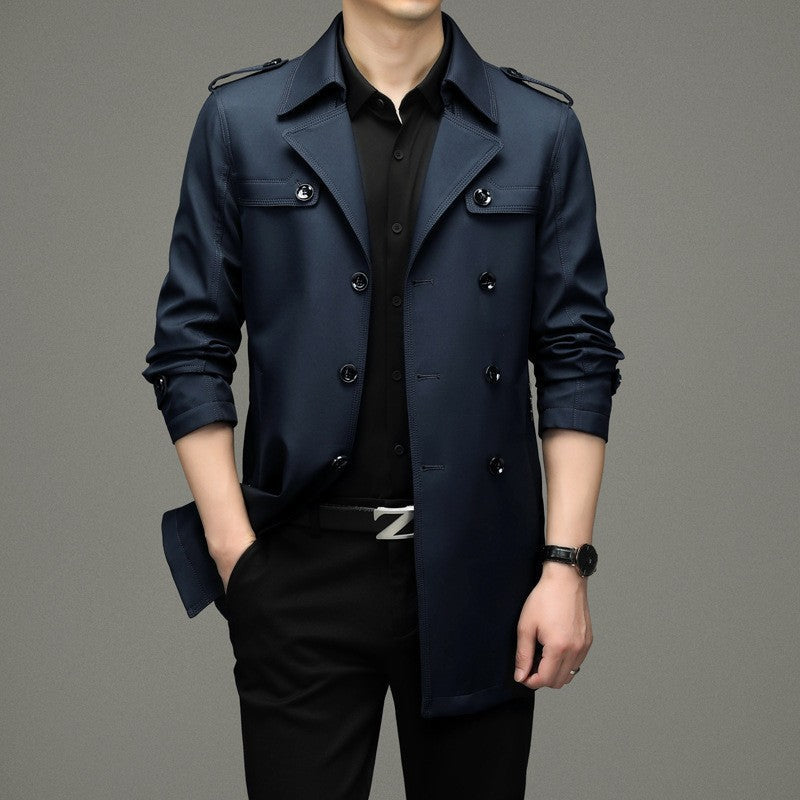 Chaqueta de Rompevientos Doble Botonadura para Hombre