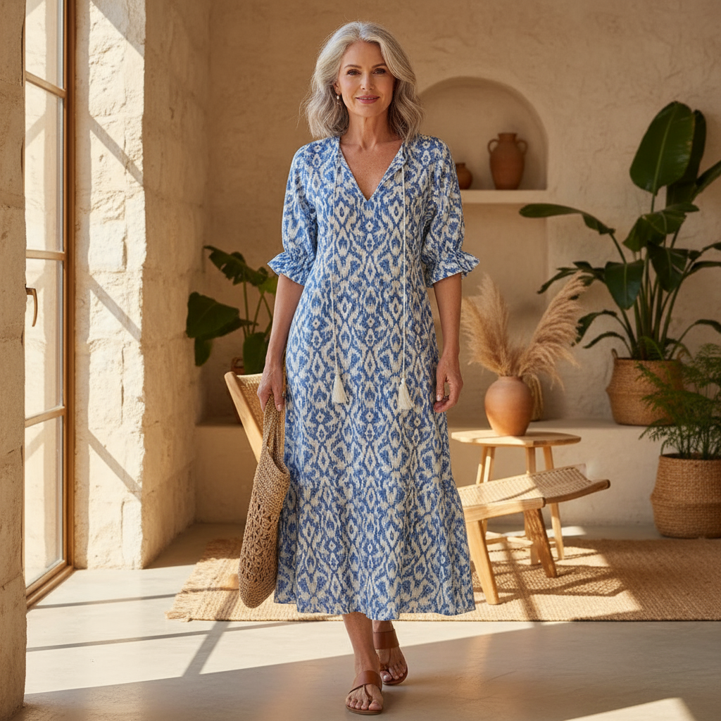 Michaela - Vestido Boho con Diseño de Cobertura para el Abdomen