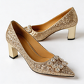 Magdalena | Zapatos de salón ortopédicos con brocado