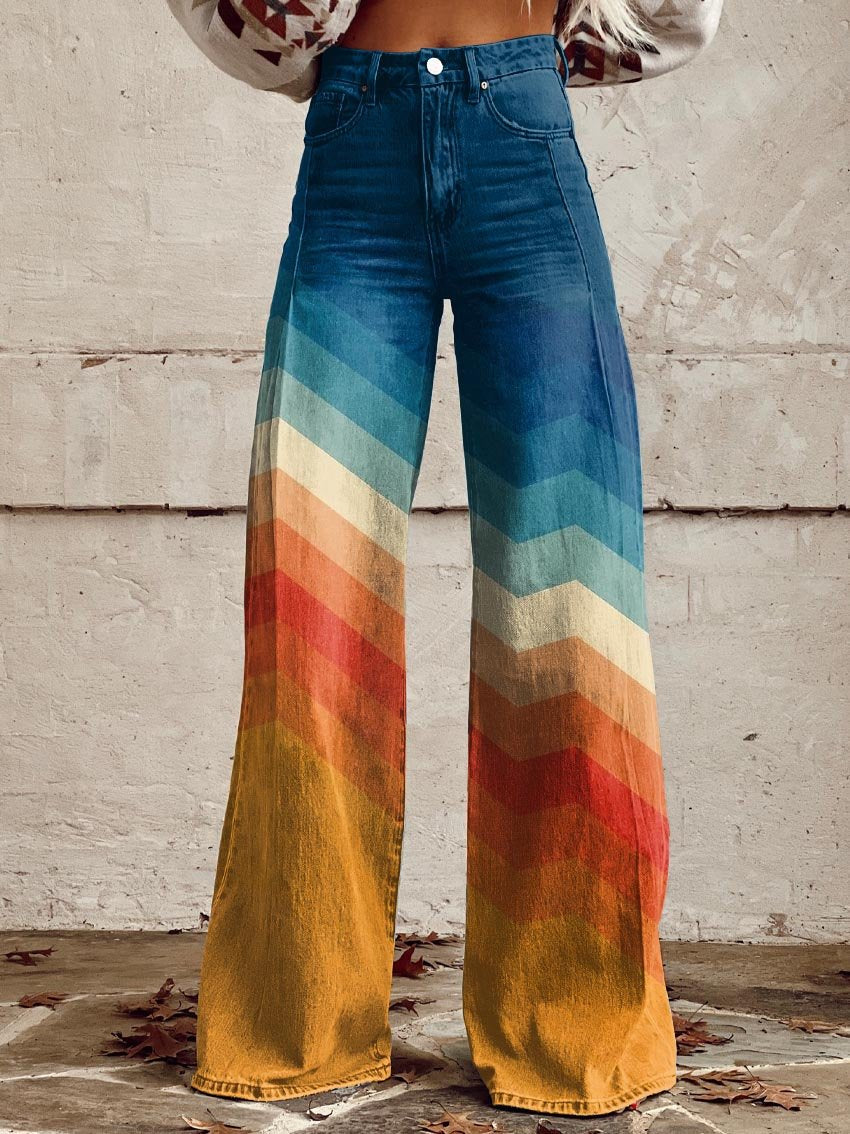 Léa - Elegante Pantalones Retro Zigzag