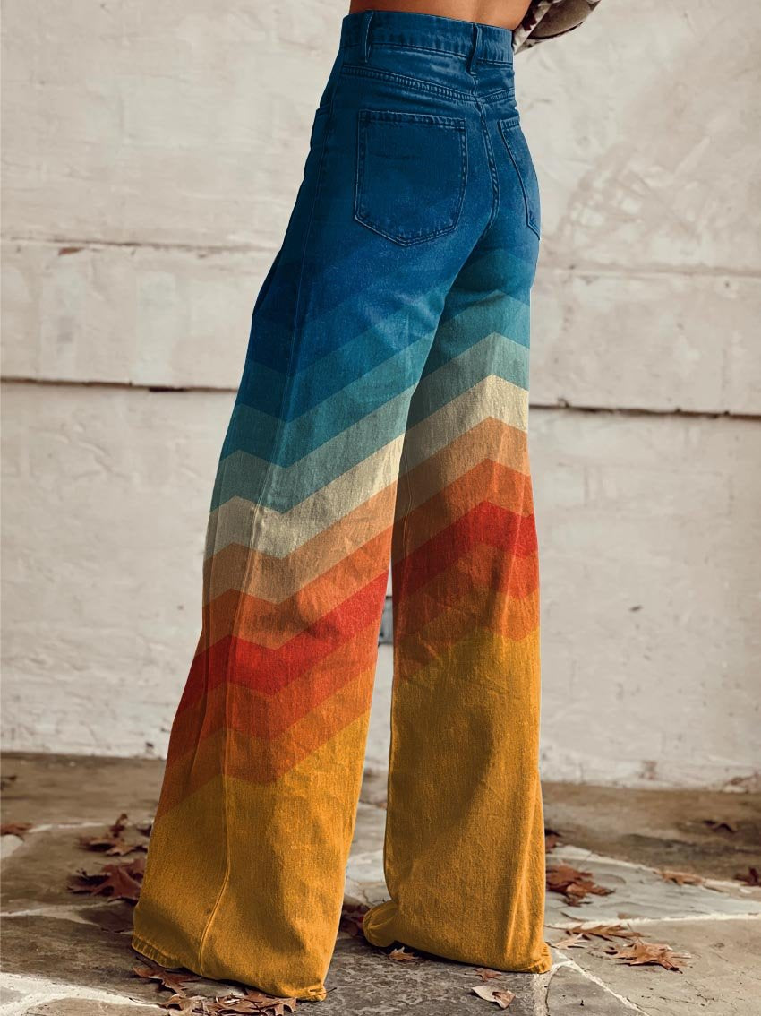 Léa - Elegante Pantalones Retro Zigzag
