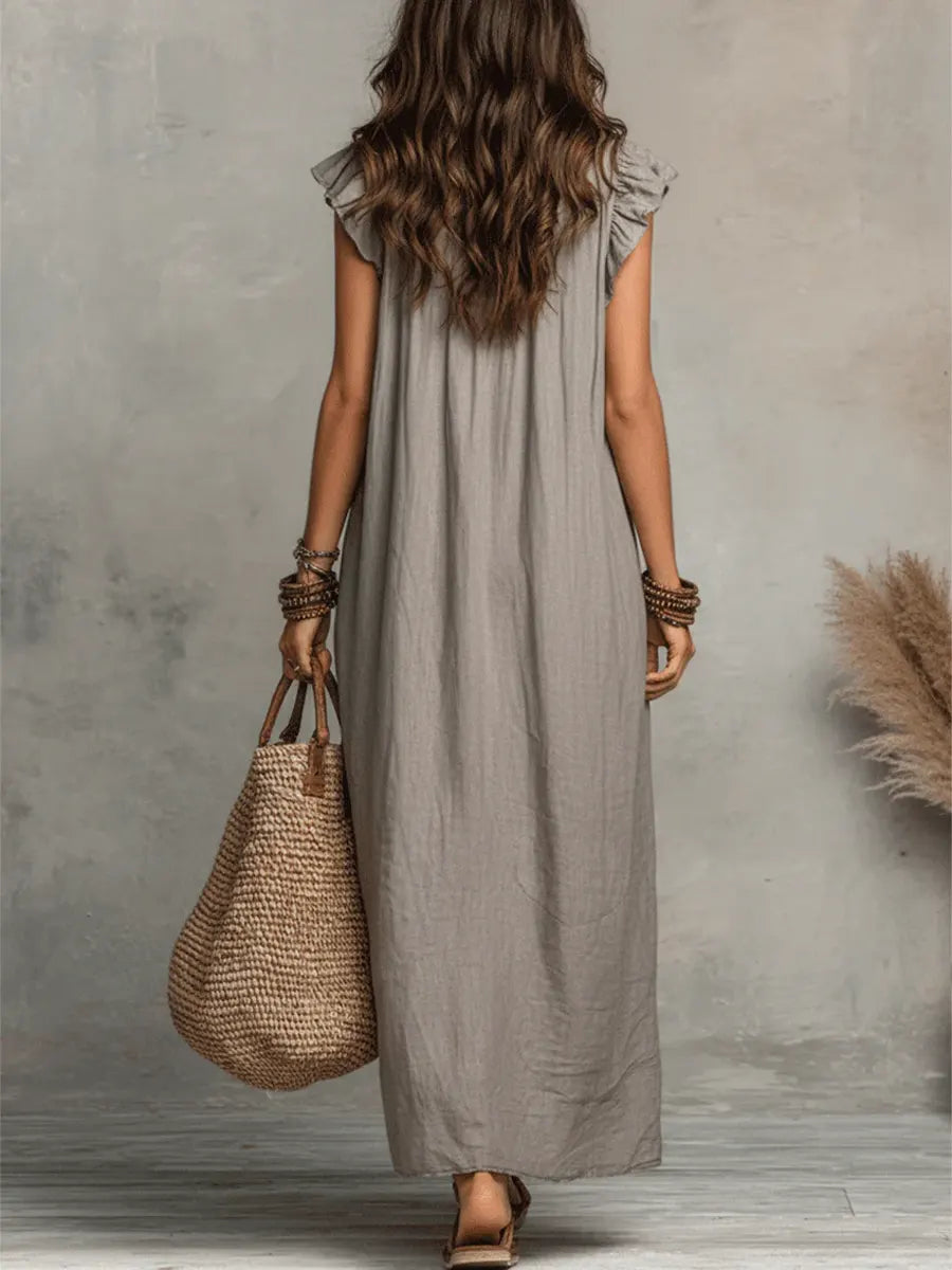 Camila | Vestido Largo Bohemio de Lino y Algodón