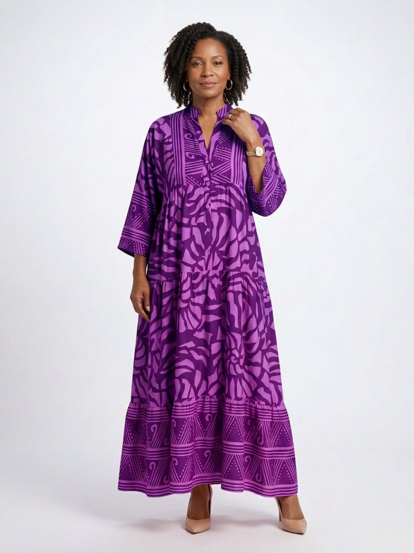 Marielle | Vestido Midi con Botones en el Frente