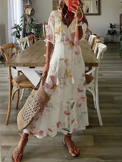 Michaela - Vestido Boho con Diseño de Cobertura para el Abdomen