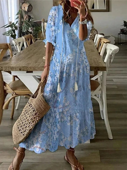 Michaela - Vestido Boho con Diseño de Cobertura para el Abdomen