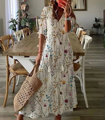 Michaela - Vestido Boho con Diseño de Cobertura para el Abdomen