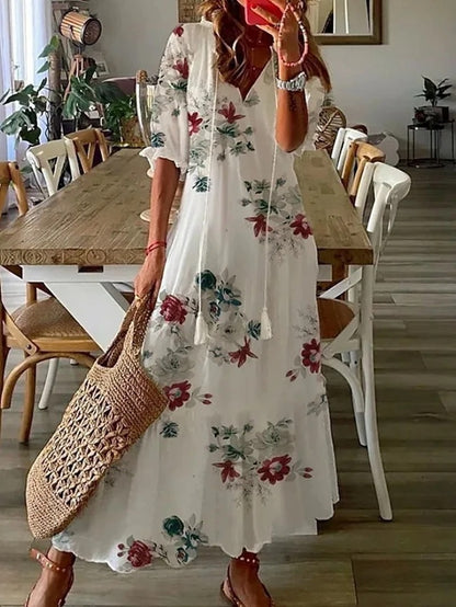 Michaela - Vestido Boho con Diseño de Cobertura para el Abdomen