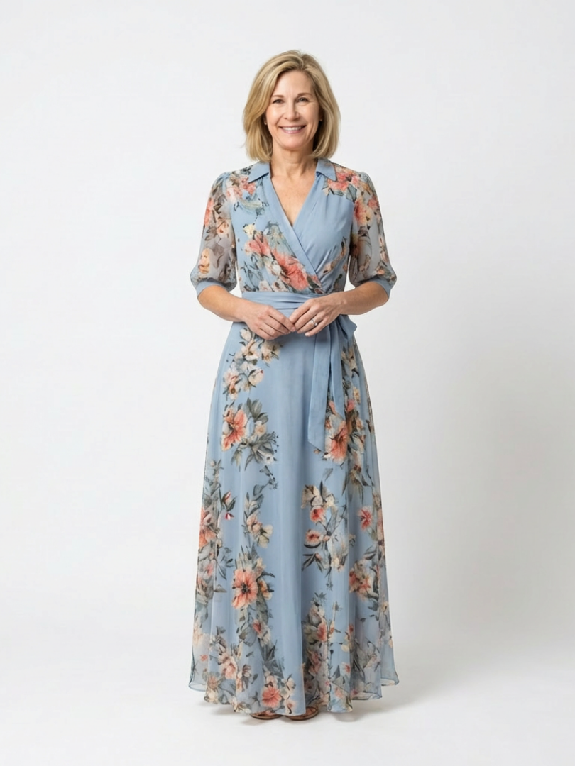 Emma | Vestido Maxi de Flores con Escote en V