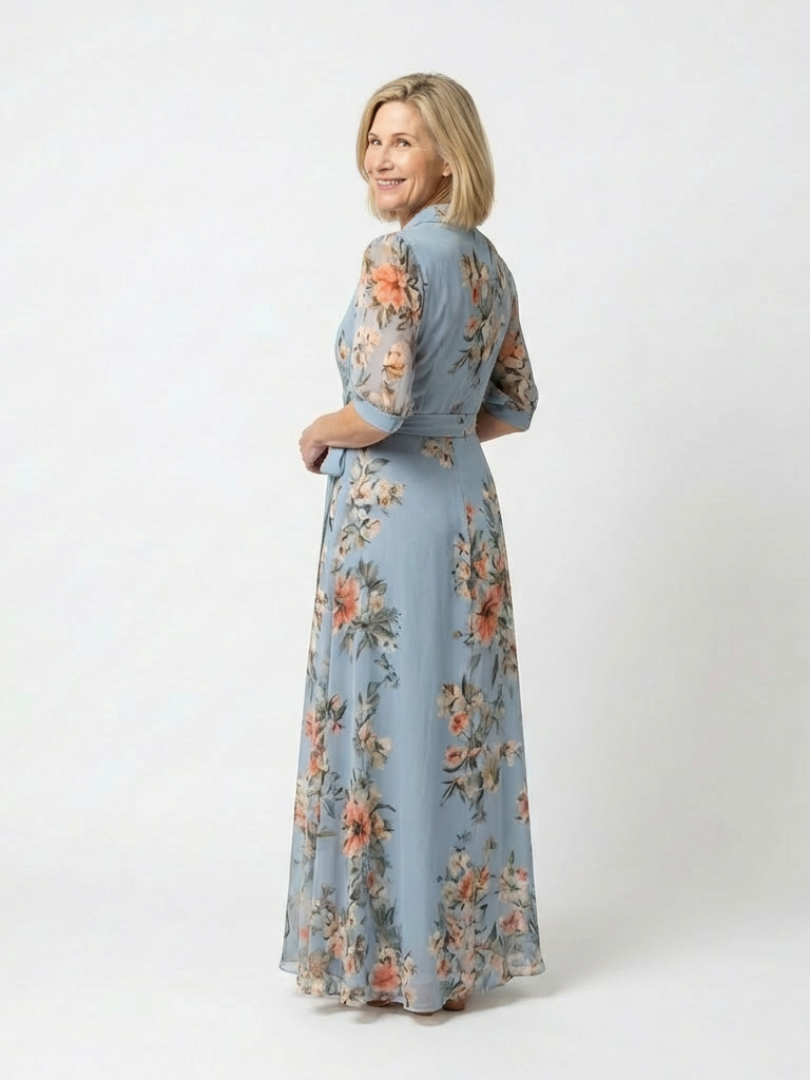 Emma | Vestido Maxi de Flores con Escote en V