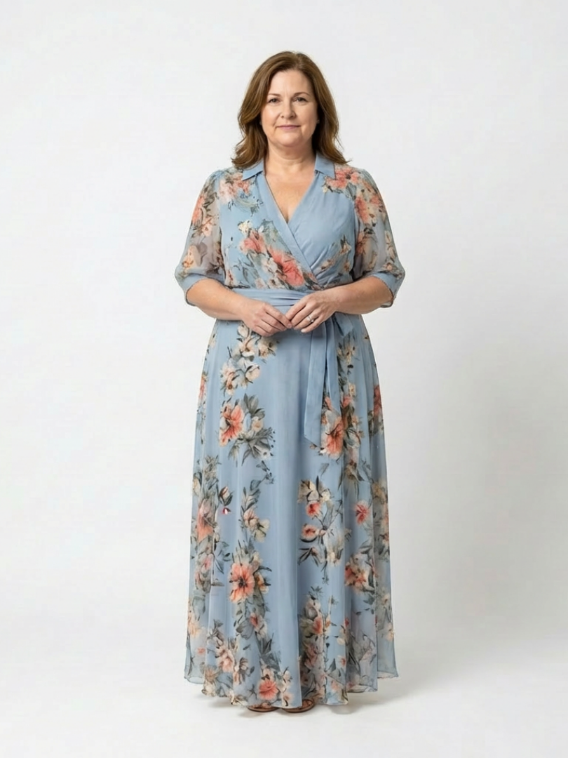 Emma | Vestido Maxi de Flores con Escote en V