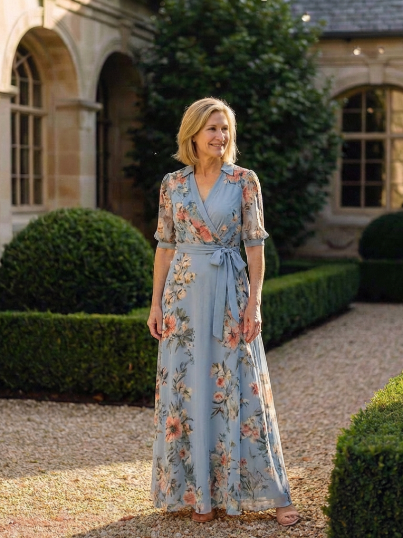 Emma | Vestido Maxi de Flores con Escote en V
