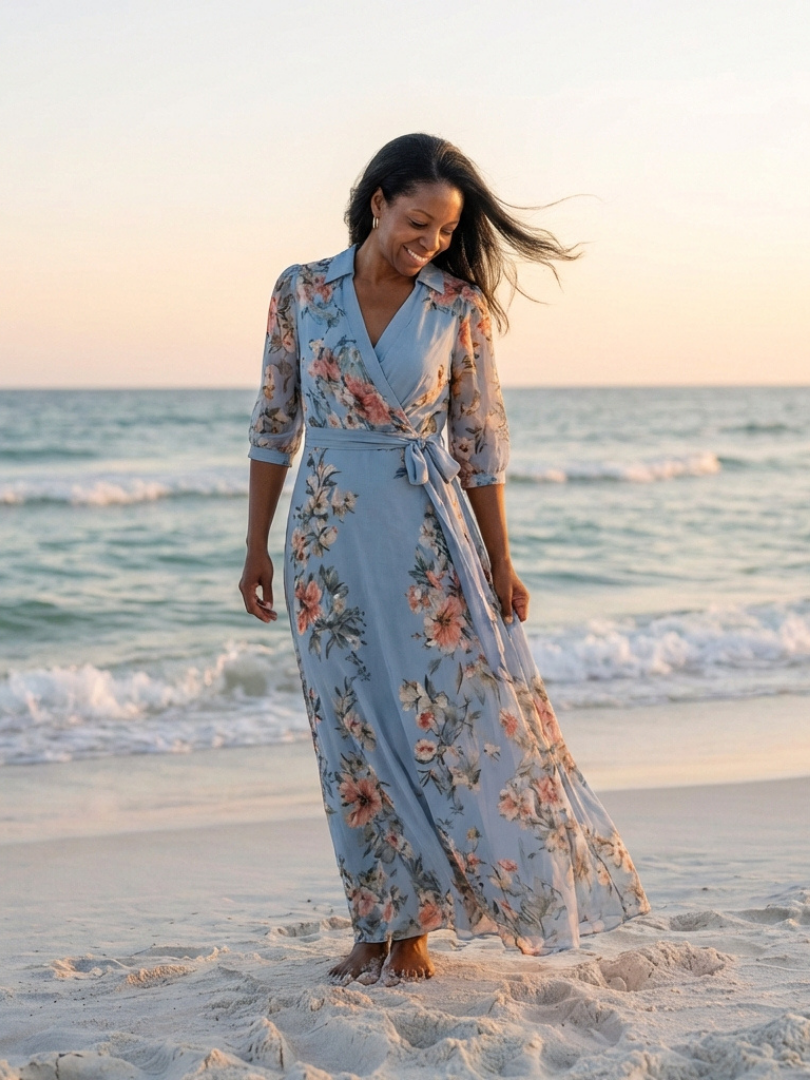 Emma | Vestido Maxi de Flores con Escote en V